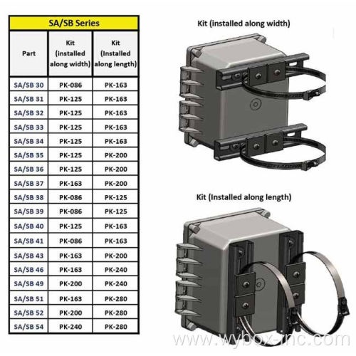 Universal Pole Mount Kits make box Enclosure mounting bracket fast and easy fastener pole fixing Optical cable wire bracket